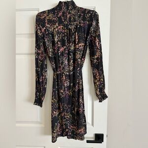 H&M Black and Multicolor Textured Dress